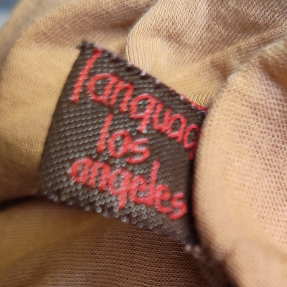 VINTAGE Y2K Hand Embroidered Language Los Angeles V-Neck Shirt With Fairy Sleeve - Picture 7 of 9